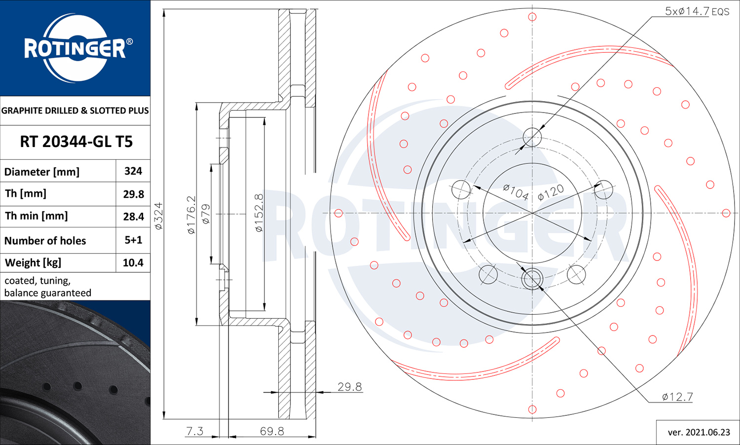 ROTINGER 257 383 RT 20344-GL T5 - Alkatrész